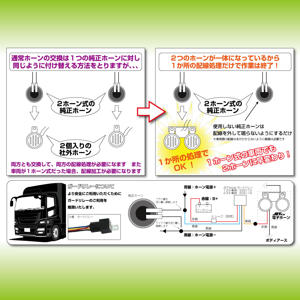 電子ベンツホーン 12v車用 24v車用 株式会社ジェット イノウエ