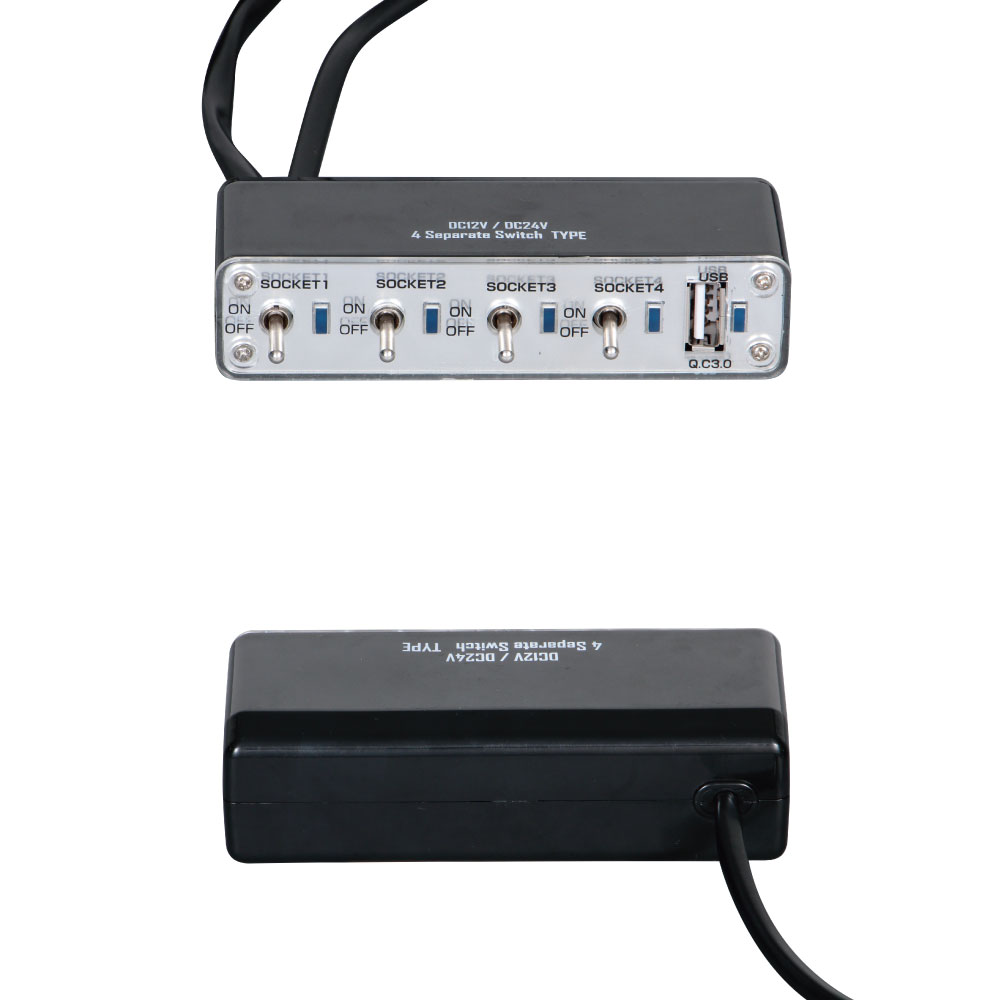 ON/OFFスイッチ機能付きセパレートタイプ４連ソケット USBポート付き | 株式会社ジェット・イノウエ