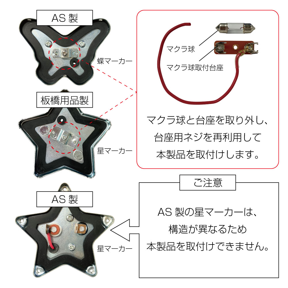 星マーカーランプ/蝶マーカーランプ用LEDユニット 電球色 | 株式会社