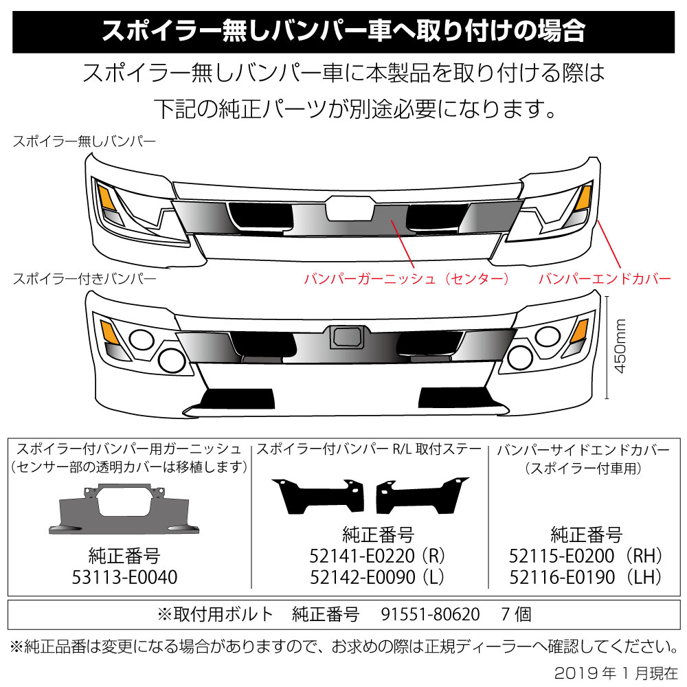 17レンジャー専用フロントバンパー（スポイラー付きタイプ）標準車 